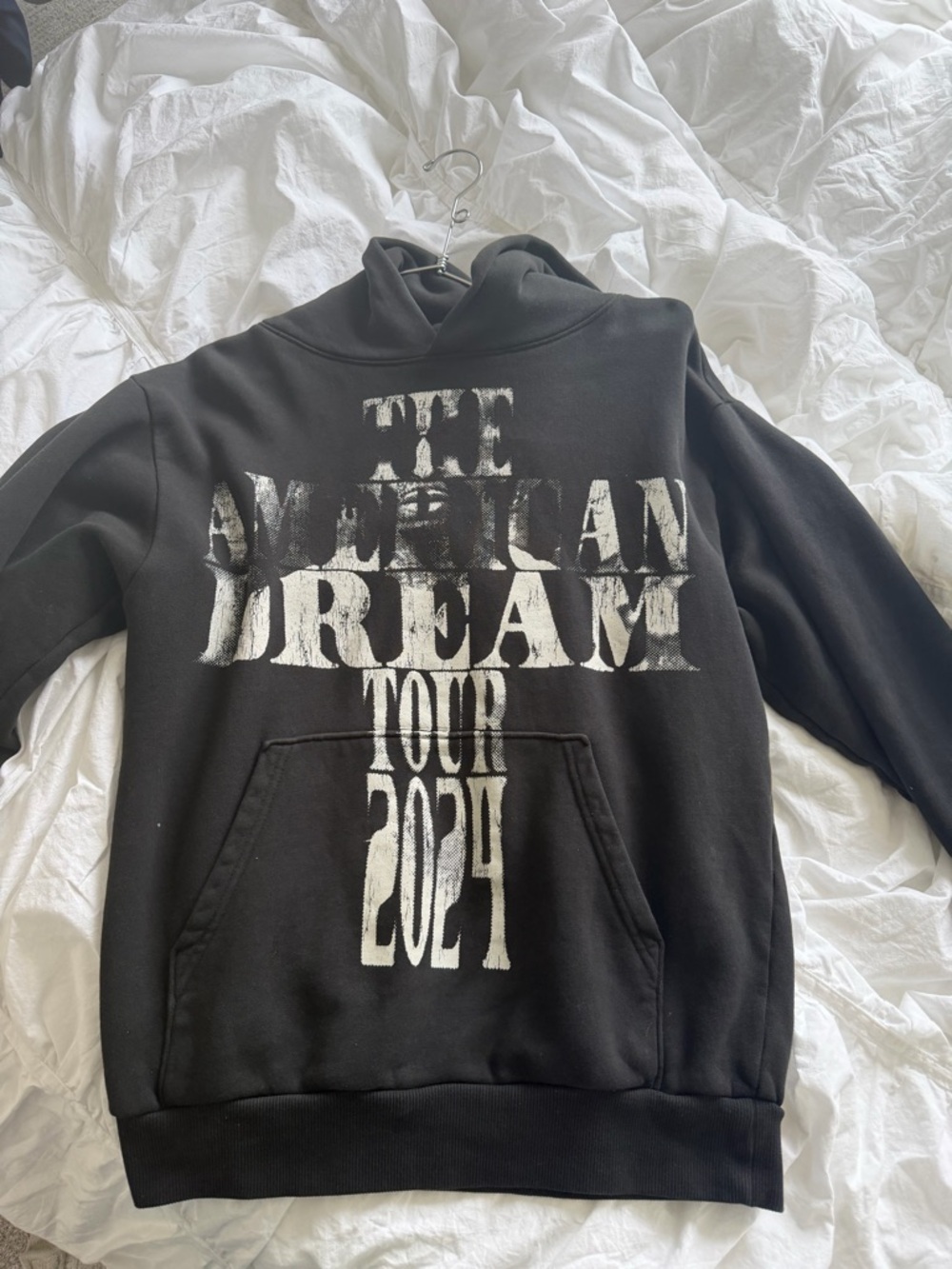 Black Turtleneck Graphic Pullover Hoodie - The American Dream Tour 2024